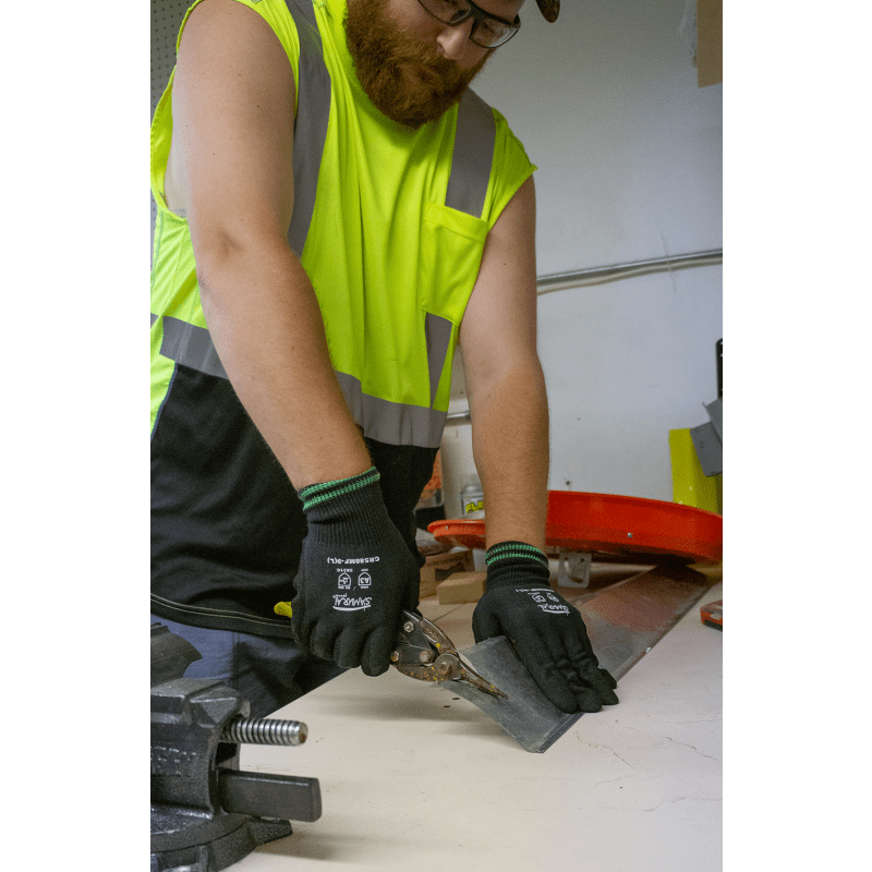 FrogWear® HV Premium Athletic-Type High-Visibility Black Bottom Sleeveless Safety Shirt - GLO-202